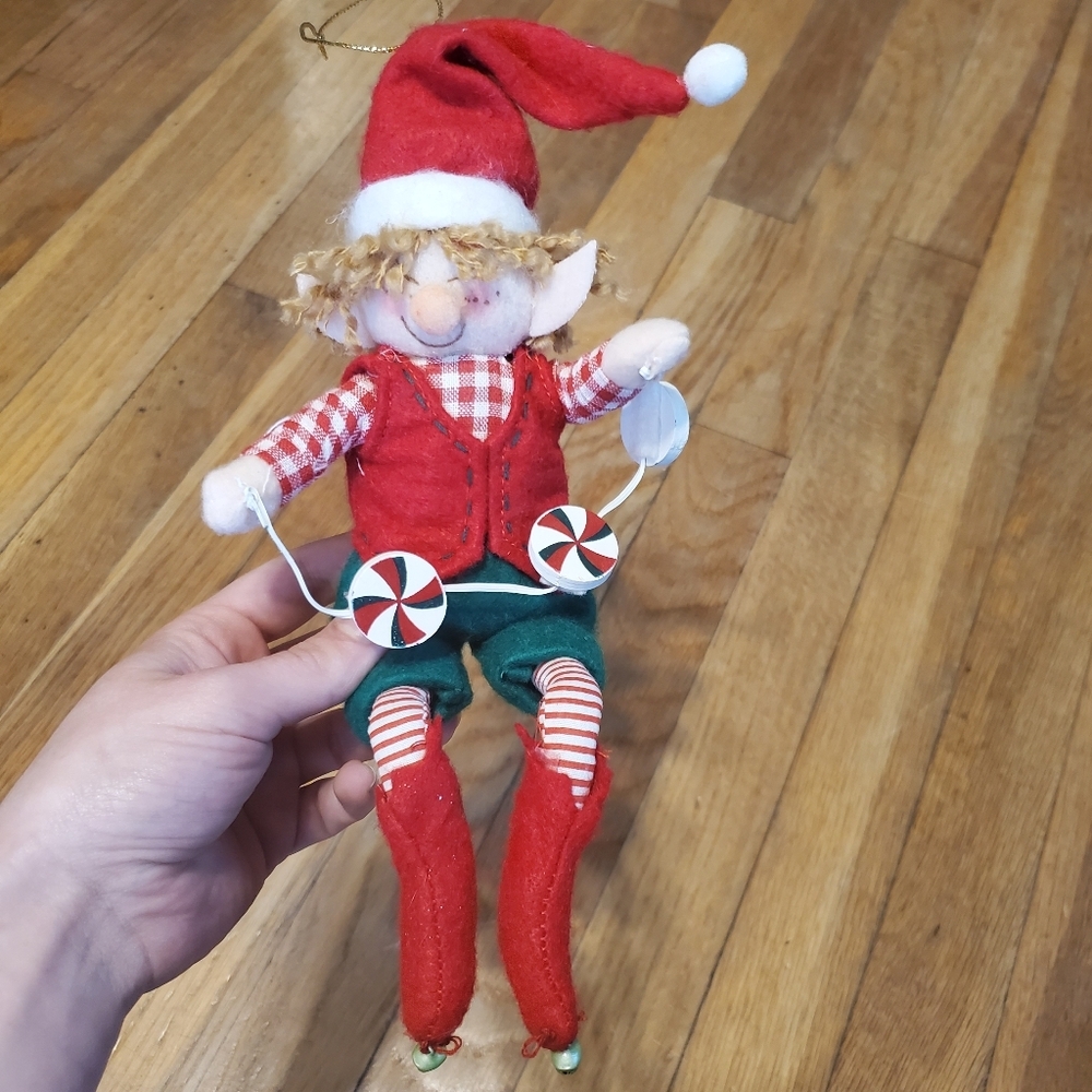 Elf shelf sitter posable decor Christmas‎ ornament